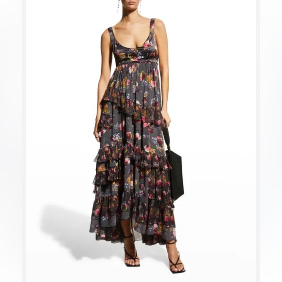 Cinq à Sept Alanis Tired ruffle Silk Dress US6 NWOT - Picture 1 of 14